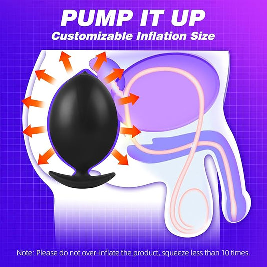 AMPLPUMP Magnetic Inflatable Butt Plug Large