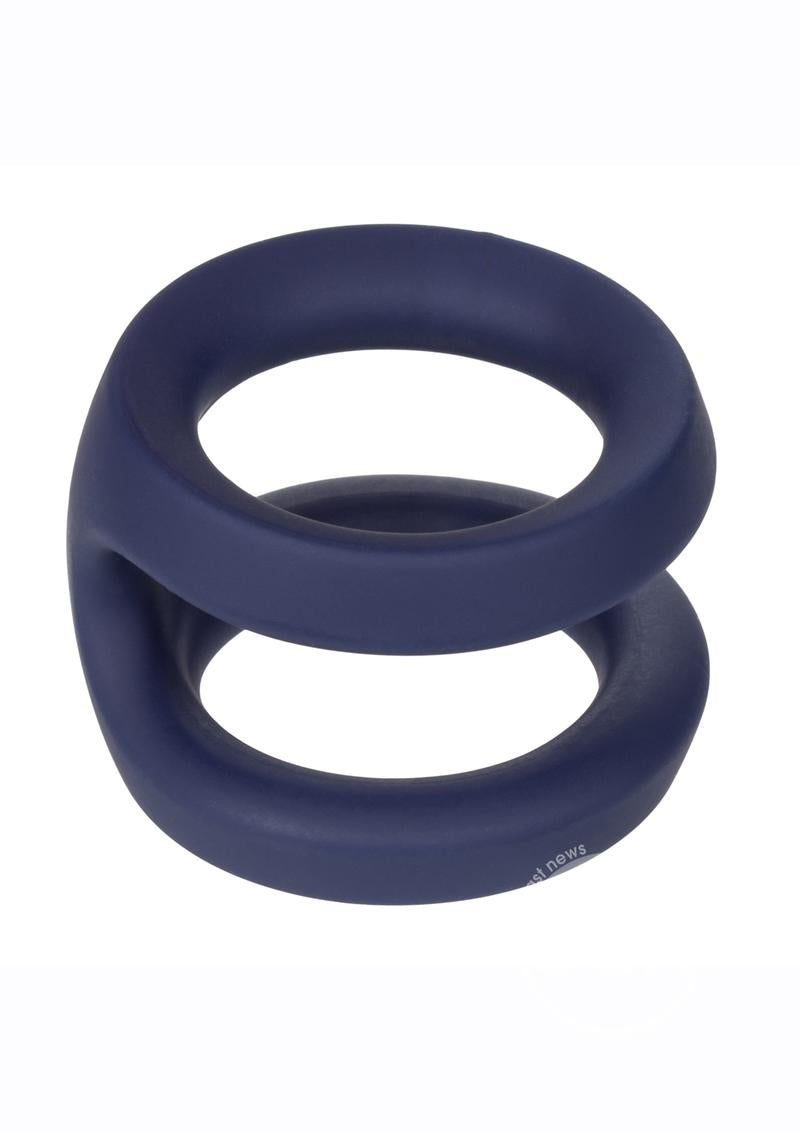 Viceroy Dual Ring Silicone Cock Ring- Blue