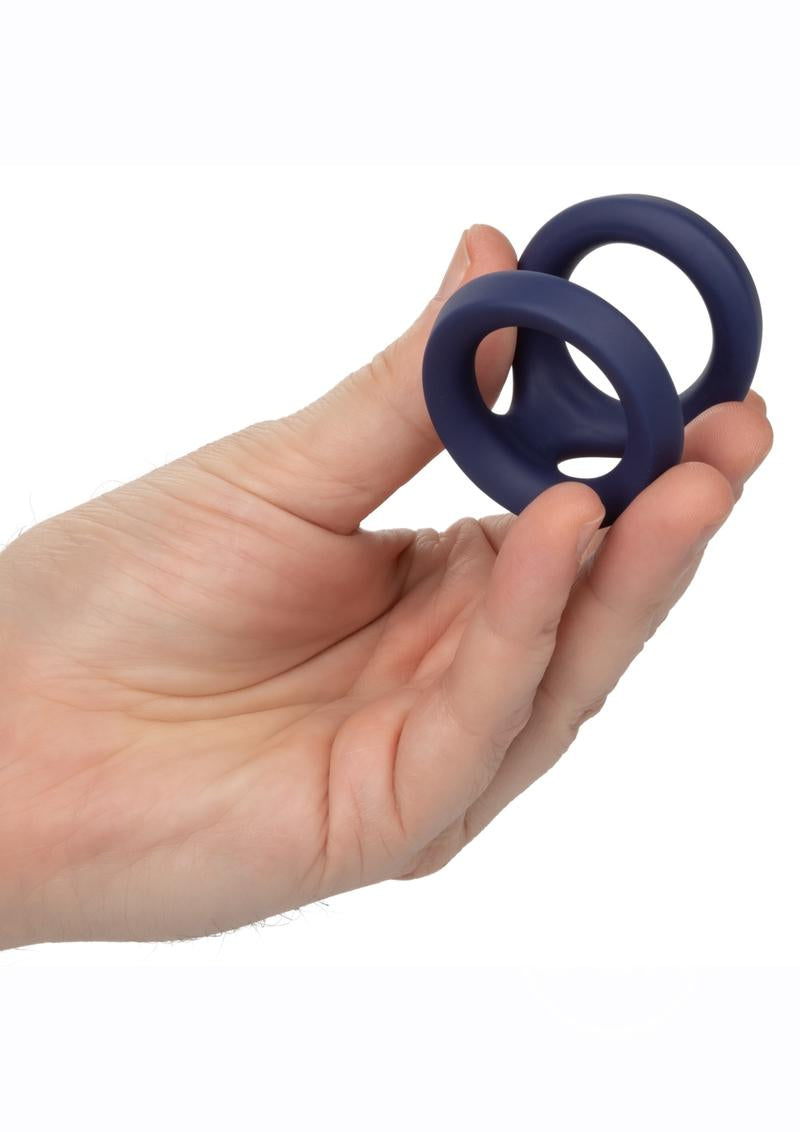 Viceroy Dual Ring Silicone Cock Ring- Blue