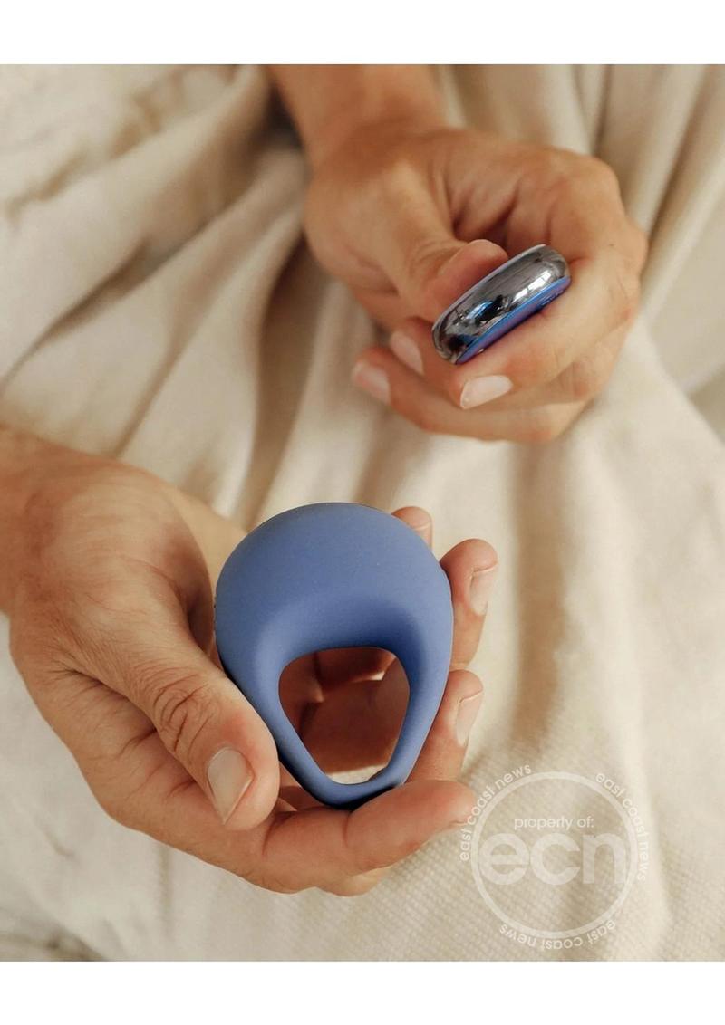 Jimmy jane Kore Rechargeable Silicone Cock Ring with Remote-Blue