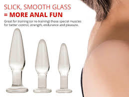 Adam & Eve Glass Anal Training Trio Set of 3
