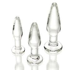 Adam & Eve Glass Anal Training Trio Set of 3