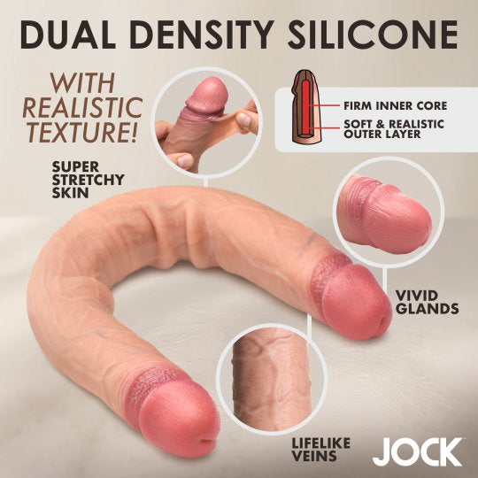 Jock Real Skin Double Dildo (Choose Color)