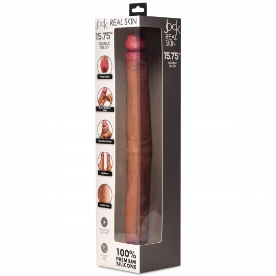 Jock Real Skin 17.75” Double Dildo (Choose Color)