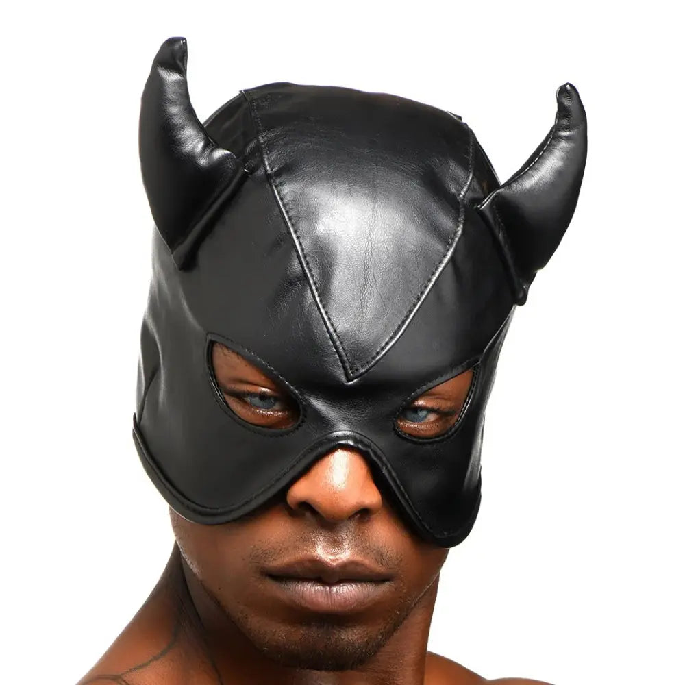 Master Series Fetish Hood with Horns