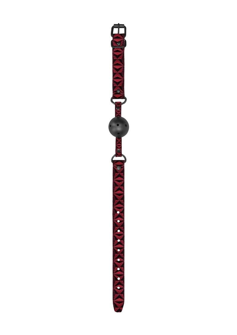 Ouch! Luxury Breathable Luxury Ball Gag- Burgundy