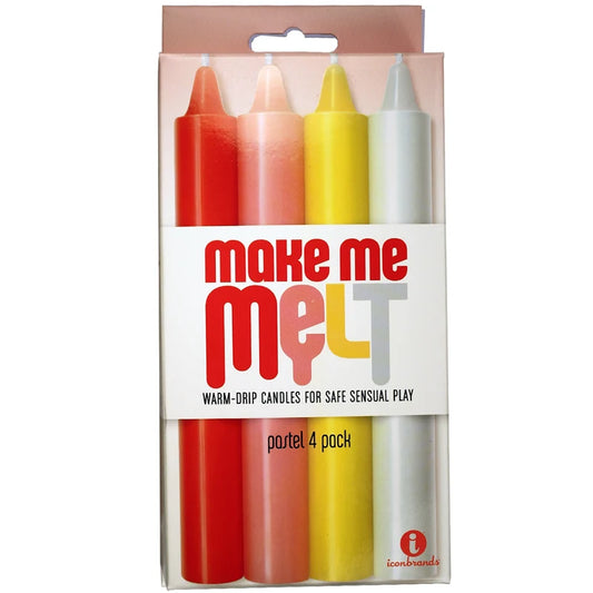 The 9’s Make Me Melt Sensual Warm-Drip Candles, 4 Pack (Choose Color) In Stock Aug 27th