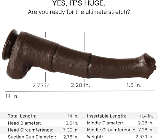 Lossless 14” Giant Horse Dildo (In Stock Aug 29th)