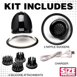 Size Matters 10X Rotating Nipple Suckers with 4 Attachments