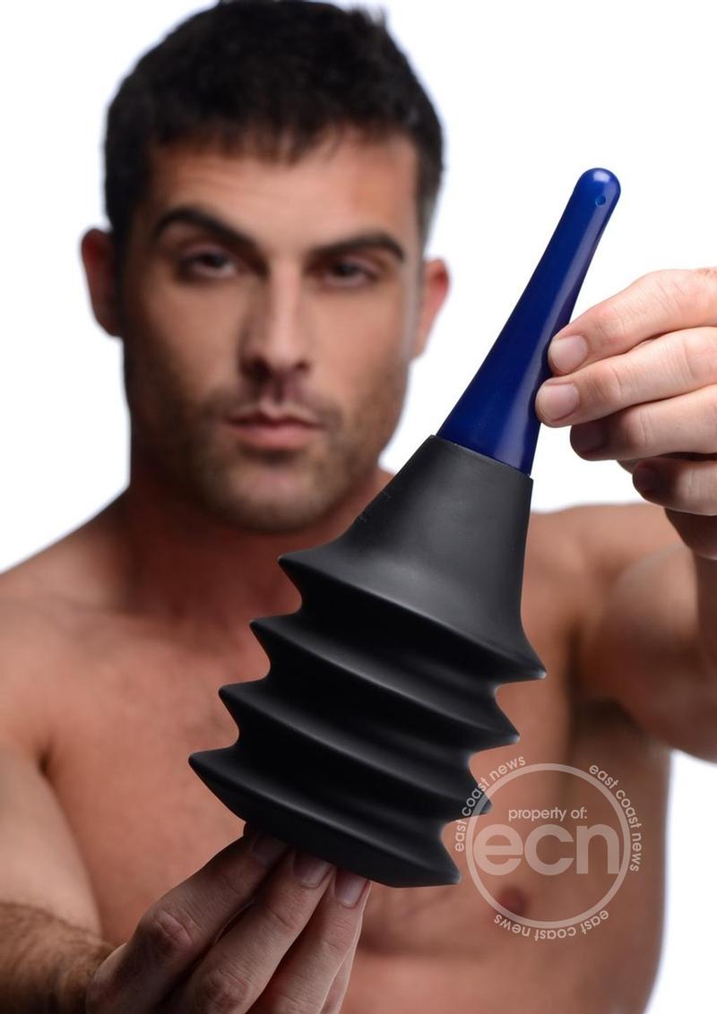 Tom of Finland Hot Water Large Accordion Enema Bulb- Blue