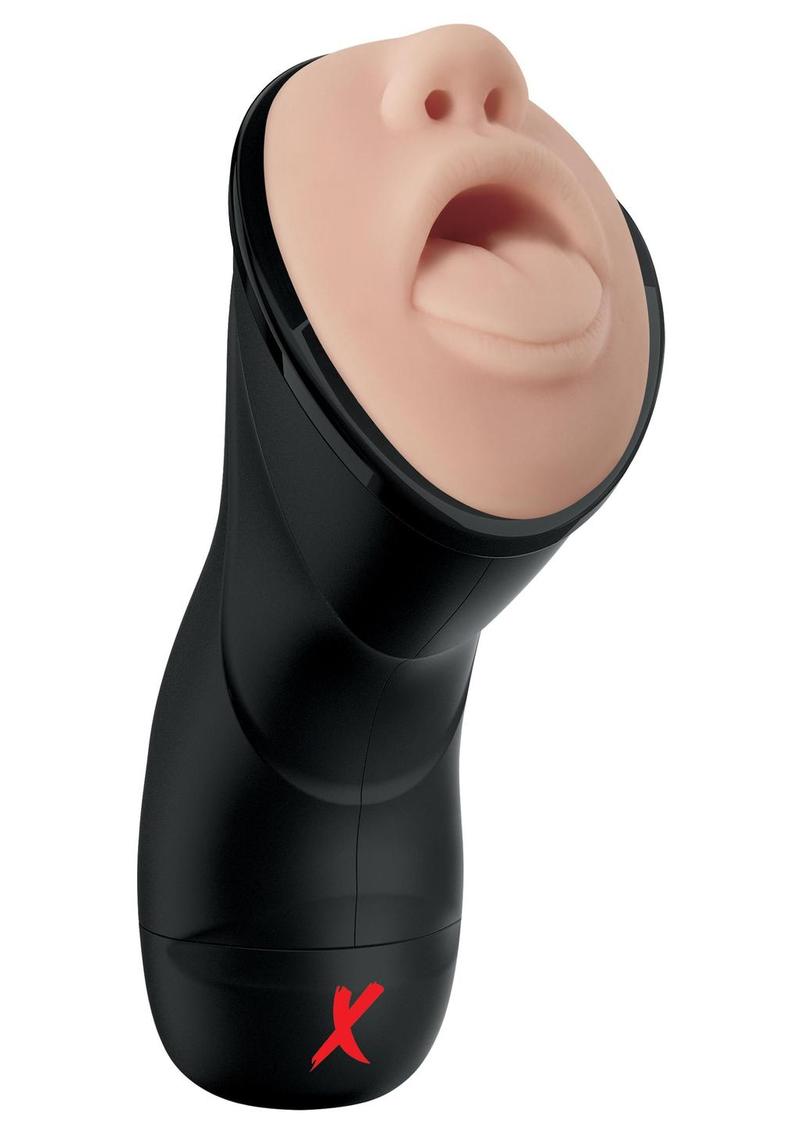 PDX Elite Rechargeable Deep Throat Vibrating Masturbator- Mouth-