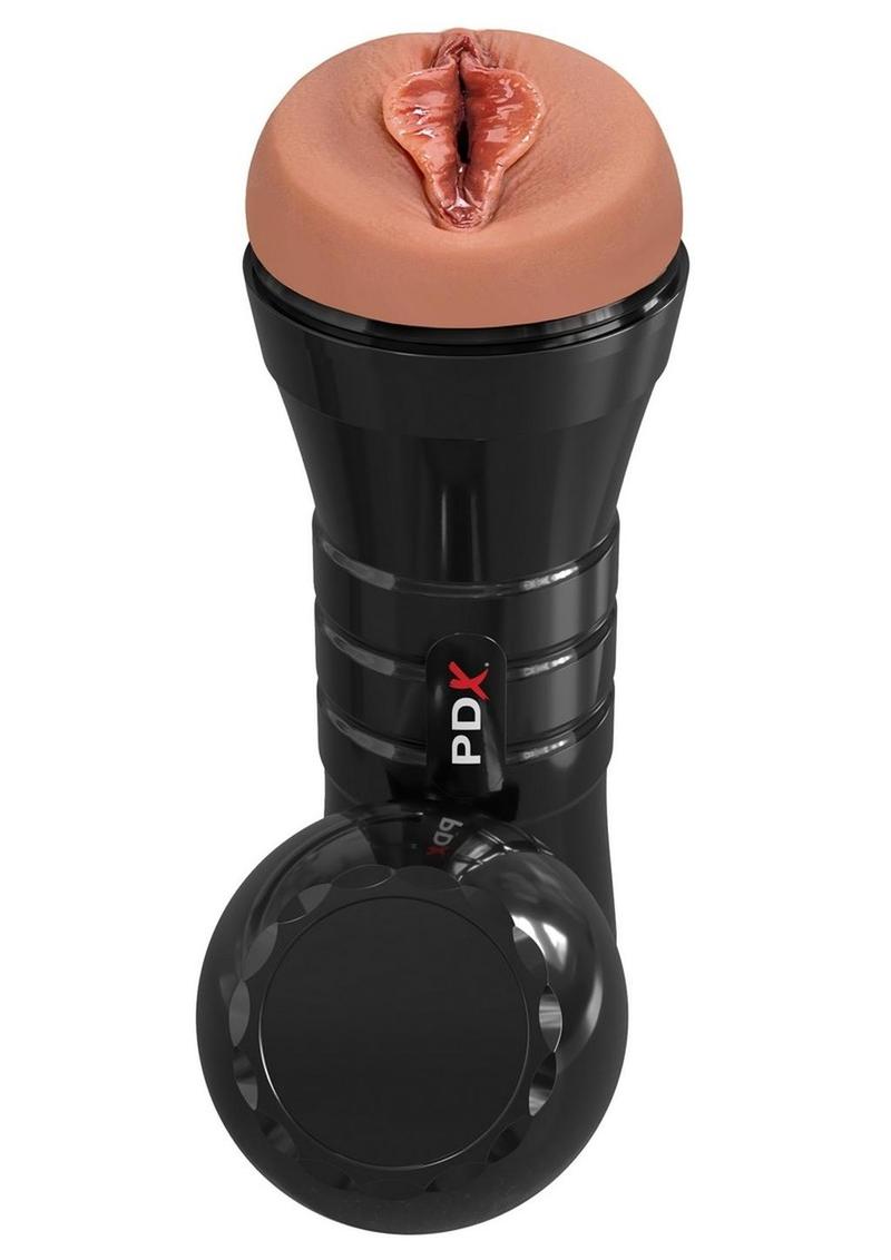 PDX Extreme Wet Pussies Super Luscious Lips XXL Self Lubricating Stroker- Caramel