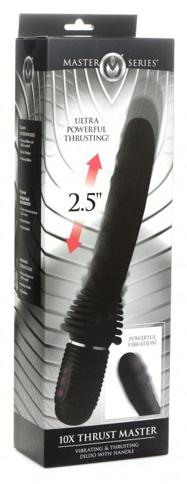 Master Series 10X Silicone Vibrating and Thrusting Dildo