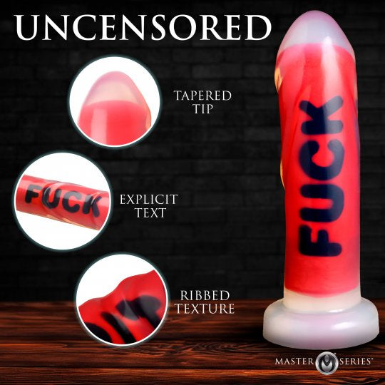 The Explicit Text Silicone Dildo (Choose wording)