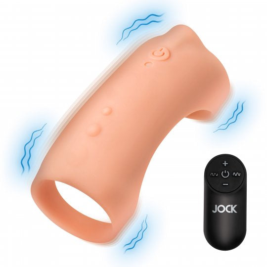 Jock Vibrating Silicone Penis Sleeve-Medium