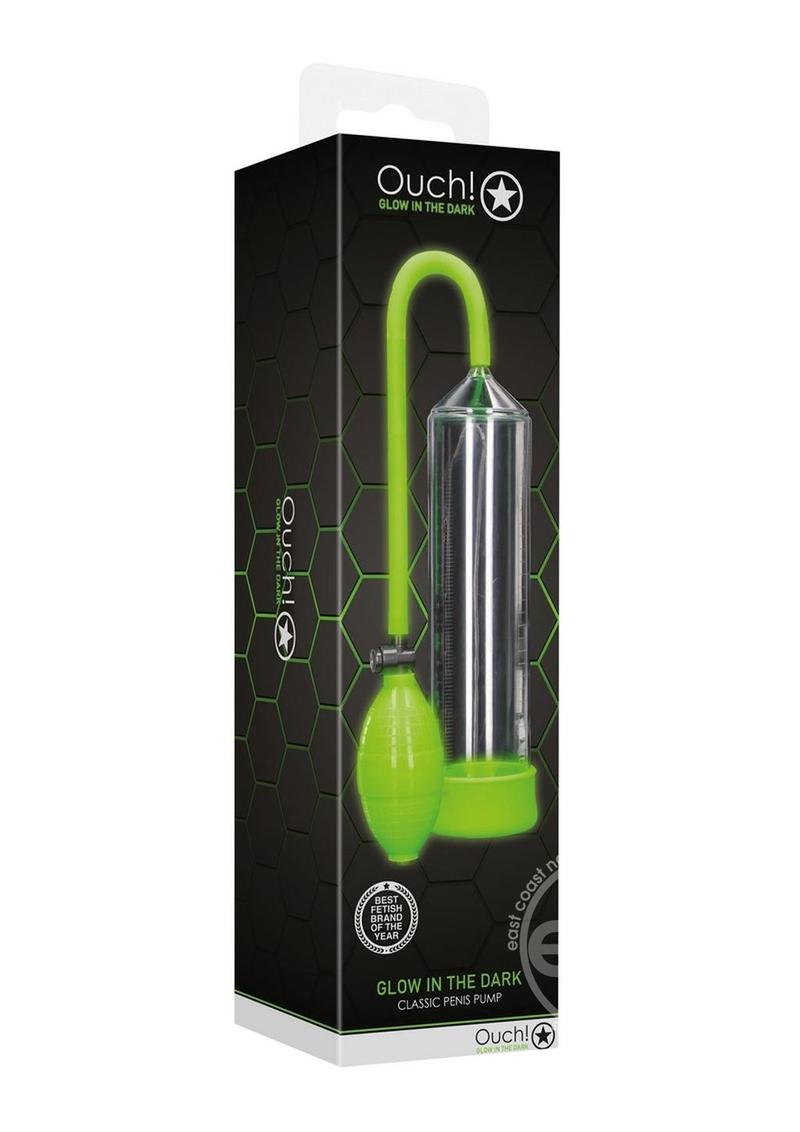 Ouch! Classic Penis Pump Glow in the Dark- Green