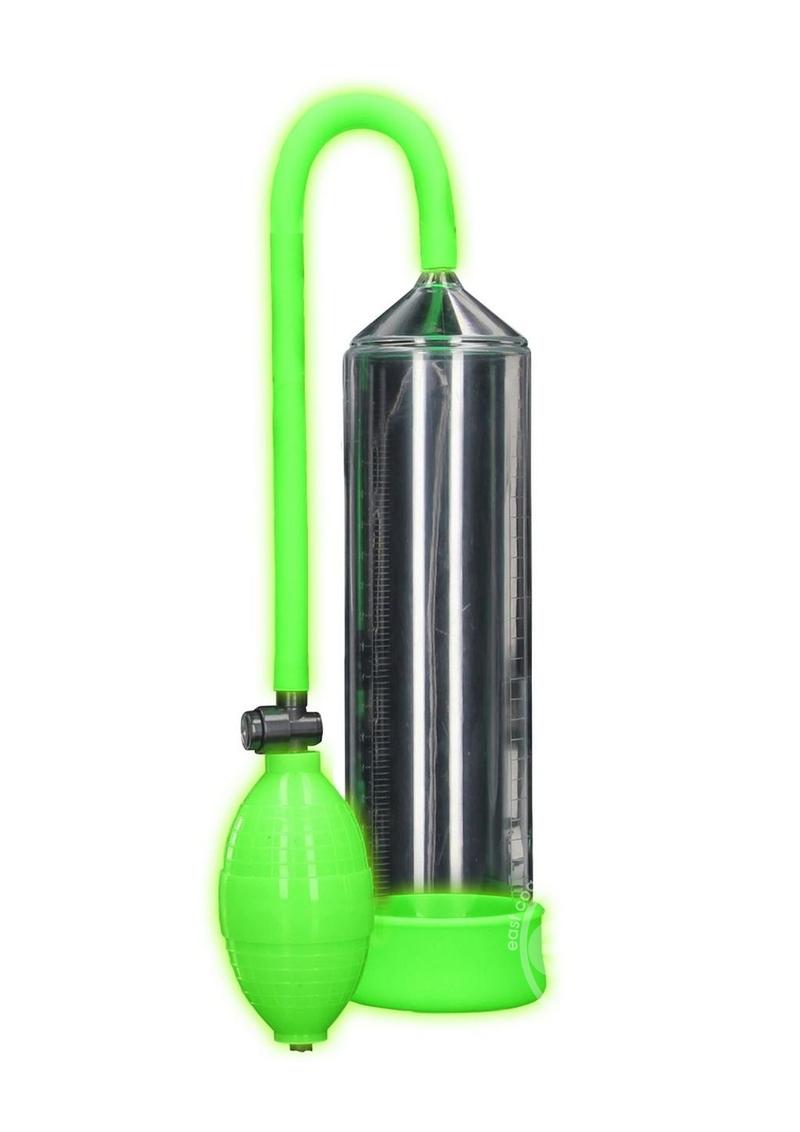 Ouch! Classic Penis Pump Glow in the Dark- Green