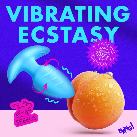 Bang Rotating and Vibrating Silicone Butt Plug (Choose Color)