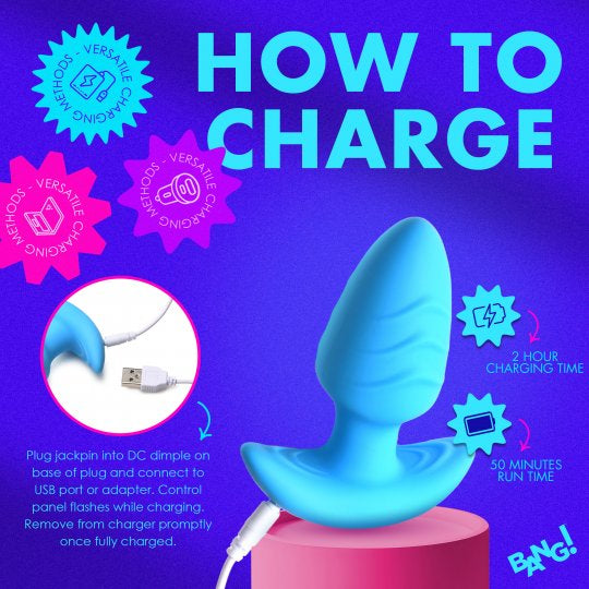 Bang Rotating and Vibrating Silicone Butt Plug (Choose Color)
