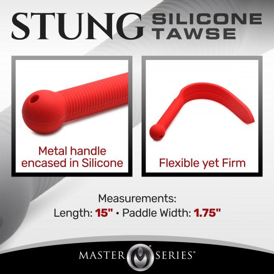 Master Series Stung Silicone Tawse Paddle-Red