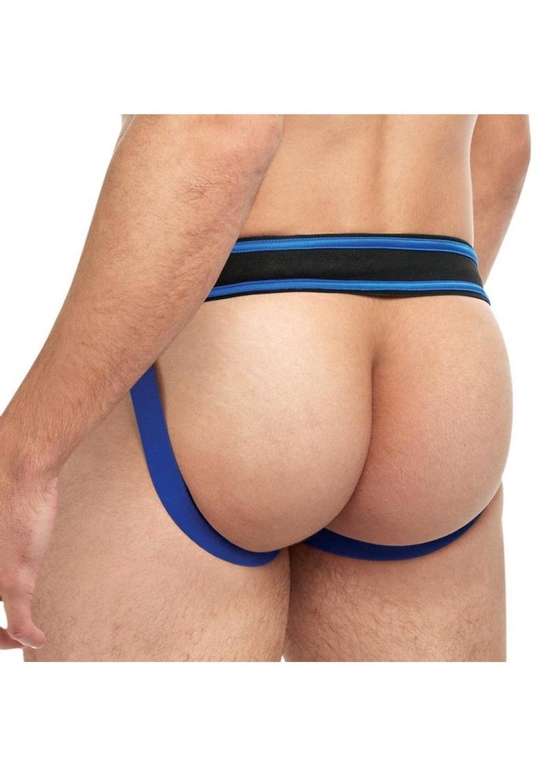 Goal Line Lace Up Jock Strap- Blue (Choose Size)