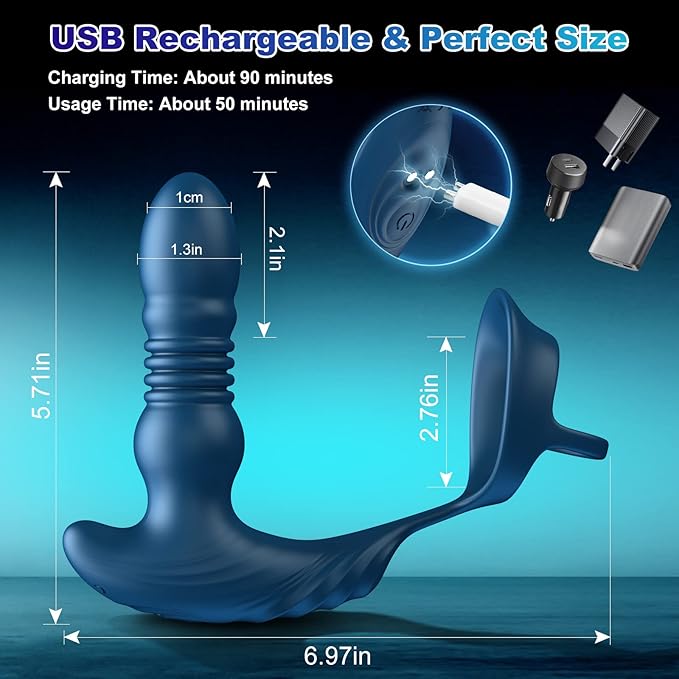 Krumppo 3 in 1 Vibrating and Thrusting Anal Vibrator with Cock RIng