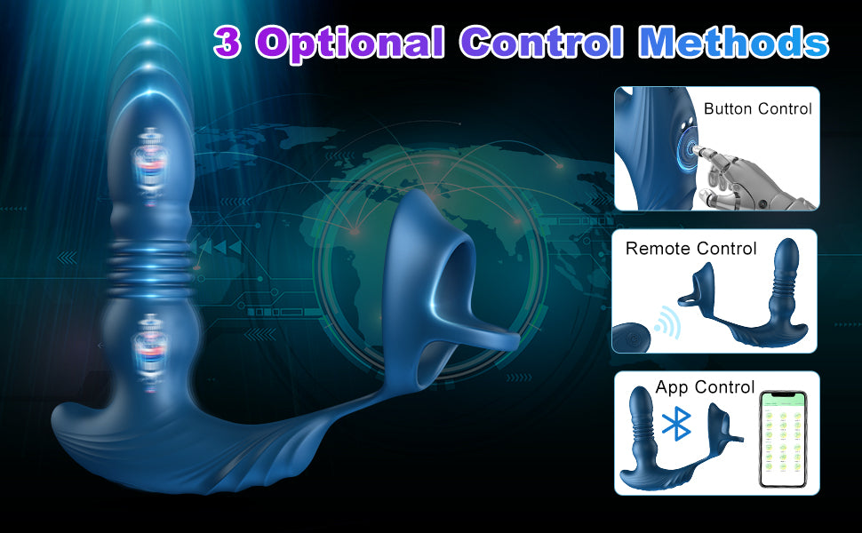 Krumppo 3 in 1 Vibrating and Thrusting Anal Vibrator with Cock RIng