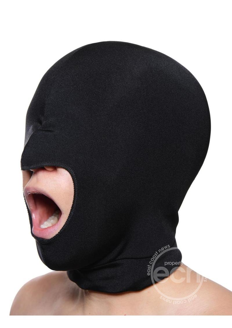 Master Series Blow Hole Open Mouth Spandex Hood-Black