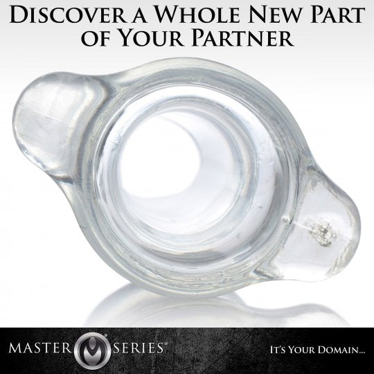 Master Series Peep Hole Clear Hollow Anal Plug (Choose Size)