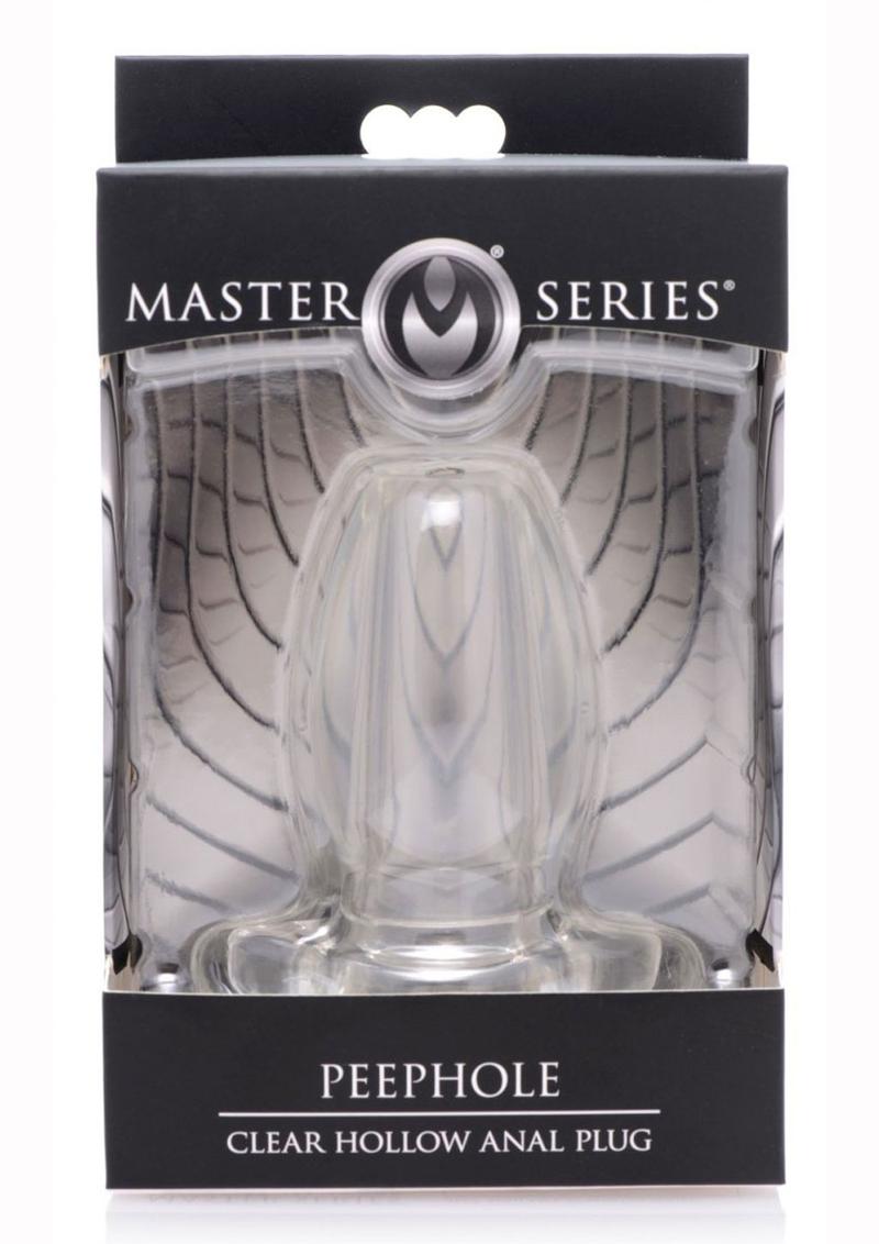 Master Series Peep Hole Clear Hollow Anal Plug (Choose Size)