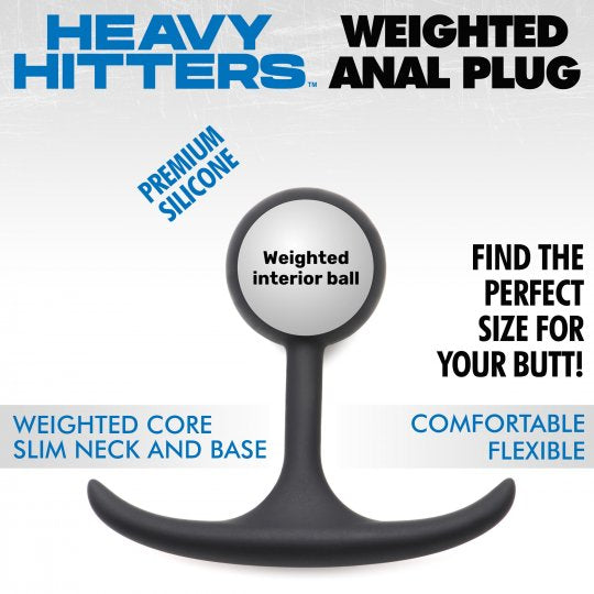 Heavy Hitters Premium Silicone Round Weighted Anal Plug-Large