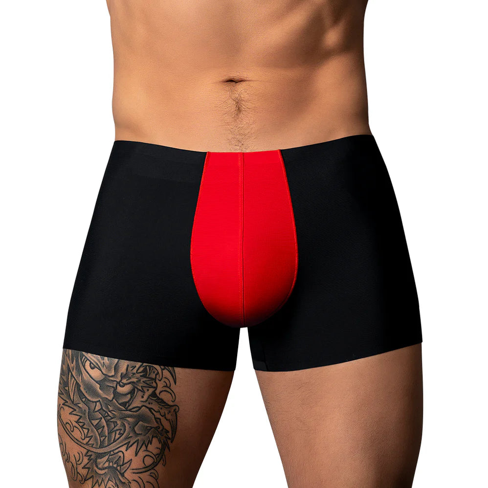 Male Power Hot Mesh Pouch Short Black/Red (choose Size)