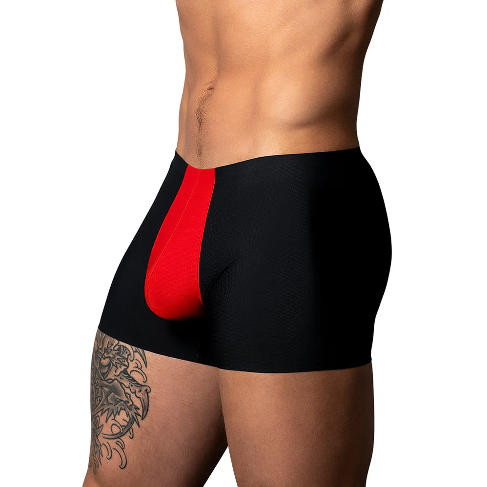 Male Power Hot Mesh Pouch Short Black/Red (choose Size)
