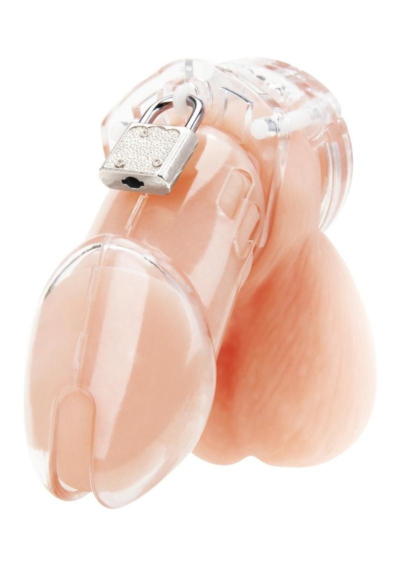Blue Line Acrylic See-thru Chastity Cage- Clear