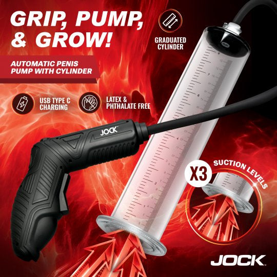 Jock Power Pumper Automatic Penis Pump with Cylinder