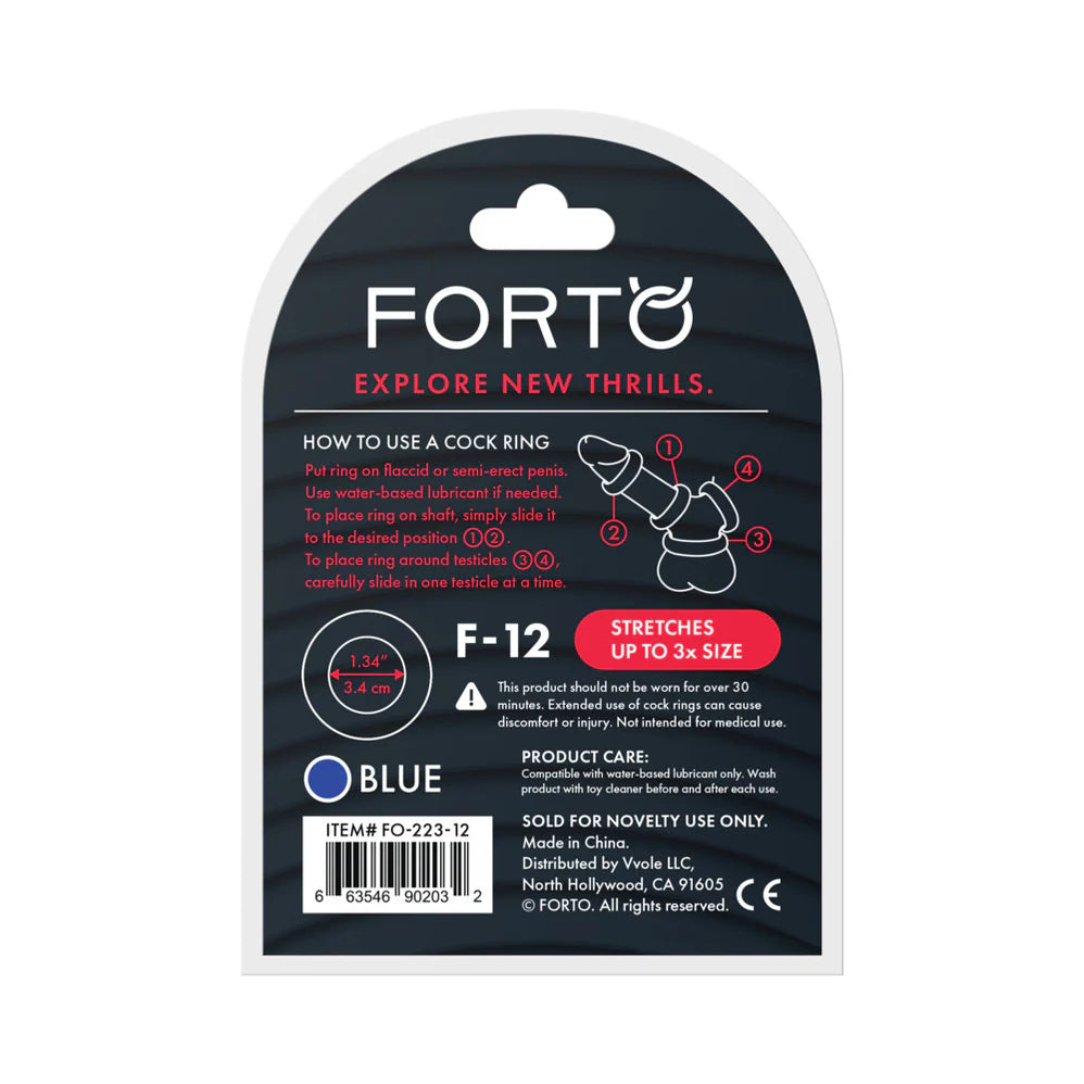 Forto F-12 Liquid Silicone Cockring 35mm (Choose Color)
