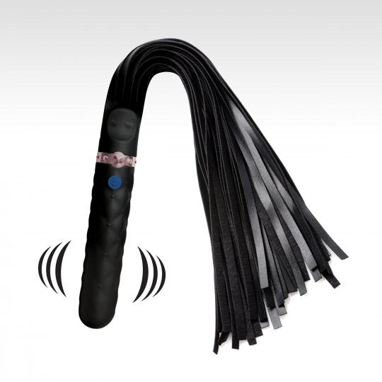 Master Series 9X Vibrating Silicone Dildo Flogger