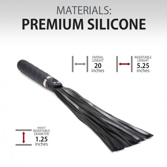 Master Series 9X Vibrating Silicone Dildo Flogger