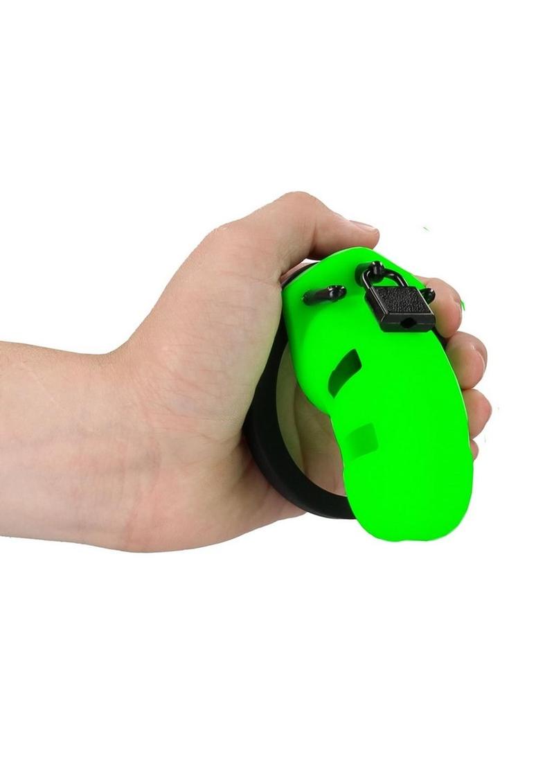 Ouch! Model 20 Silicone Cock Cage 3.5in Glow in the Dark