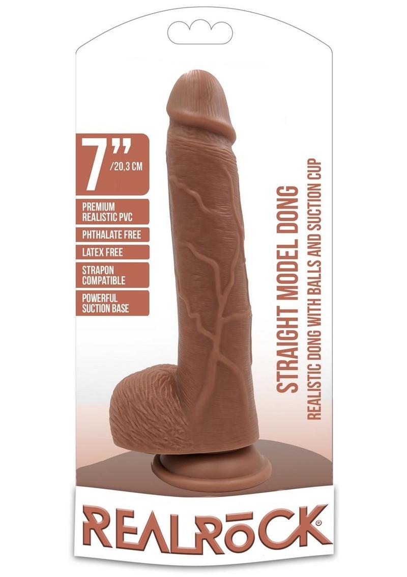 Realrock Curved Realistic Dildo with Balls and Suction Cup