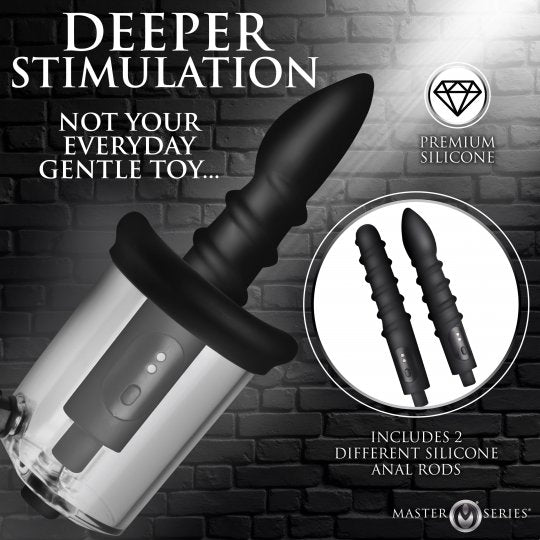 Master Series Rosebud Driller Deluxe Set Vibrating Silicone Rosebud Pump