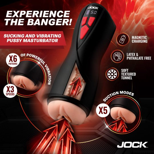 Jock Banger Sucking and Vibrating Pussy Masturbator