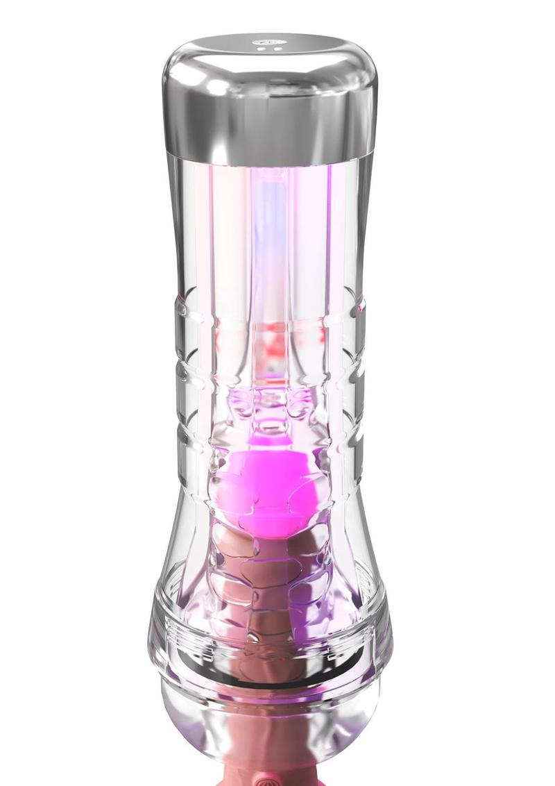 PDX Elite ViewTube XXL See-Thru EZ-Grip LED Stroker- Clear