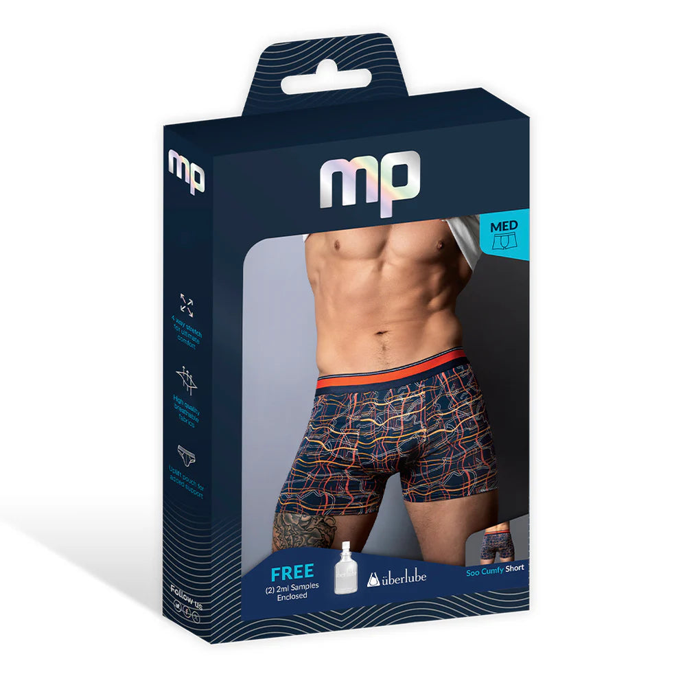 Male Power Soo Cumfy Boxer Brief Navy/Orange (Choose Size)