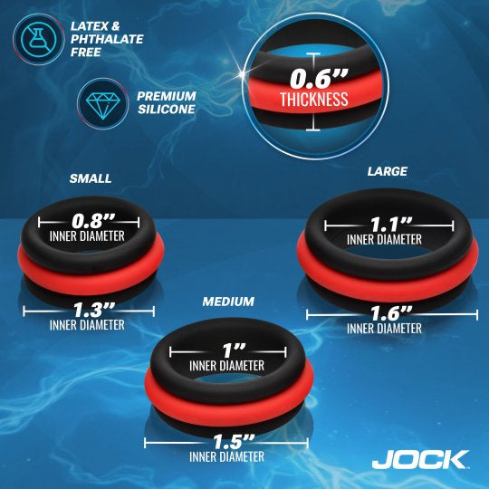 Jock Enhancers Set of 3-2-in-1 Silicone C-Rings (In Stock Jan 13th)