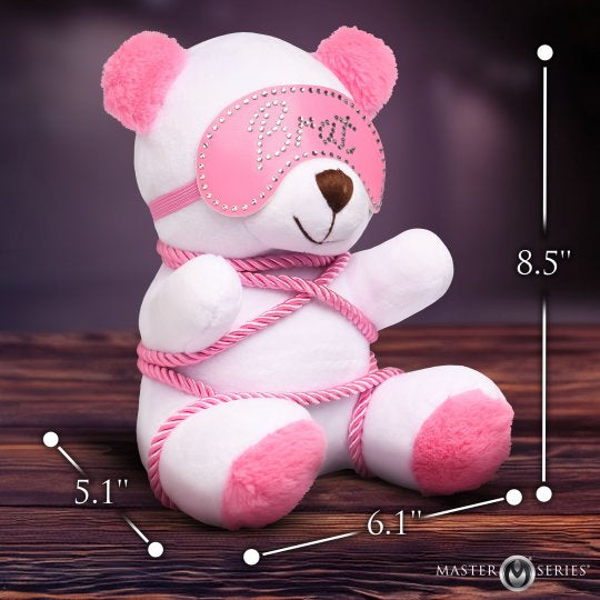 Master Series Brat Bondage Bear- White/Pink