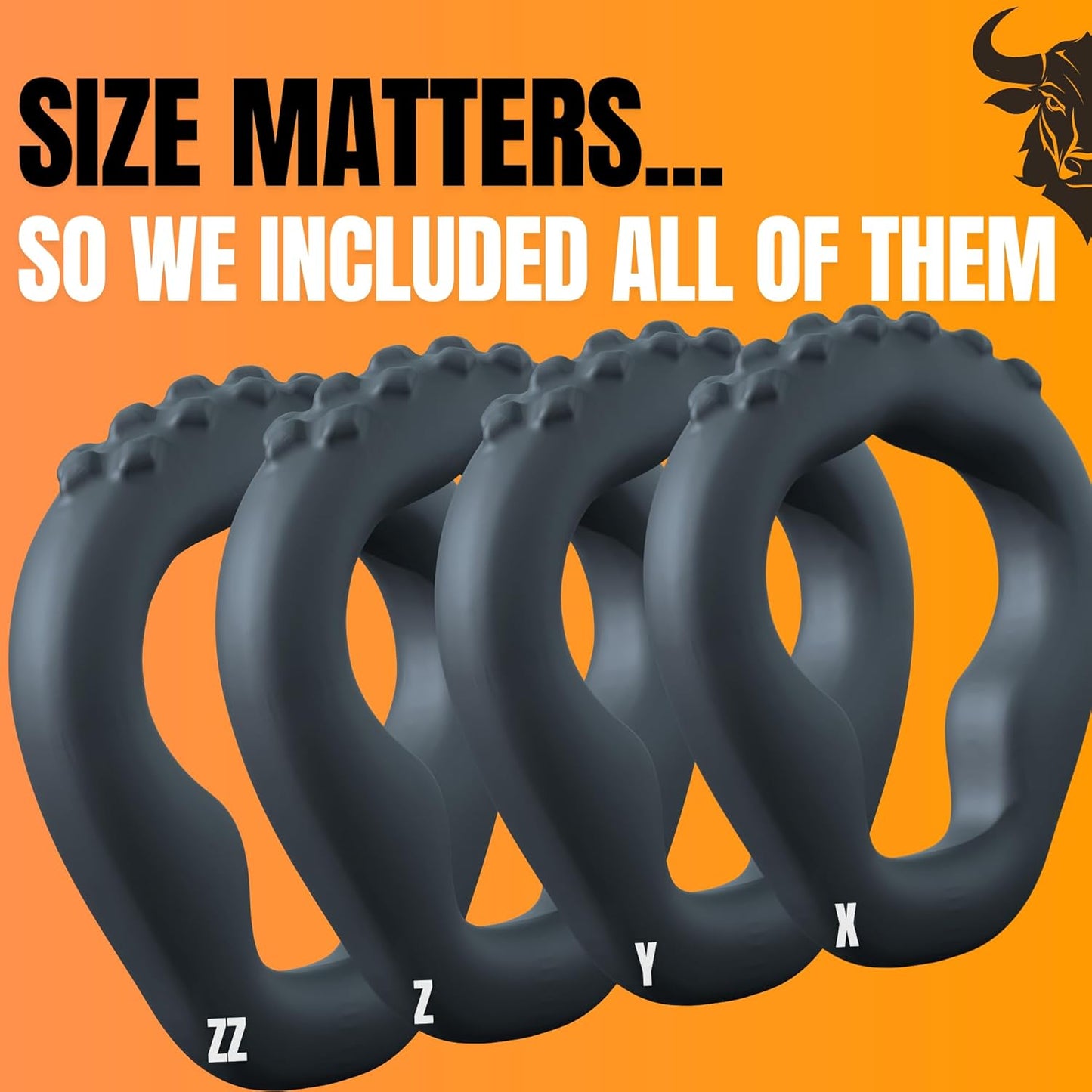 Bull Ring Max Fullness and Max Stamina Cock Ring (Choose set)