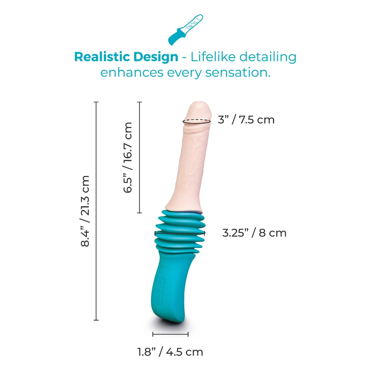 B-Vibe Thrusting Silicone Dildo Machine with Remote 6.5in