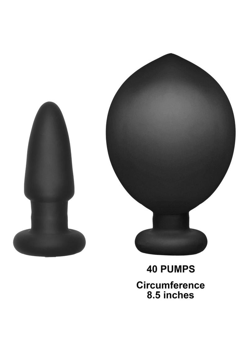 Deluxe Wonder Plug Inflatable Silicone Vibrating Butt Plug with Remote