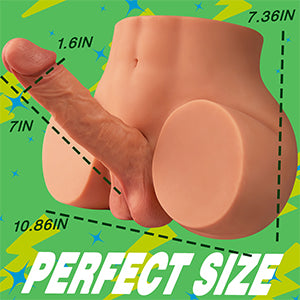 Goyha 10.5LB 2 in 1 Male Torso Sex Doll with Dildo and Balls (Choose Color)